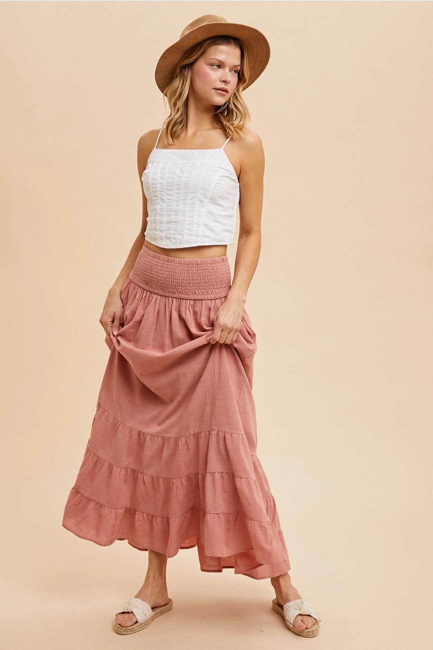Smocked Ruffled Skirt