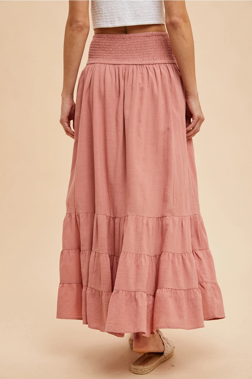 Smocked Ruffled Skirt