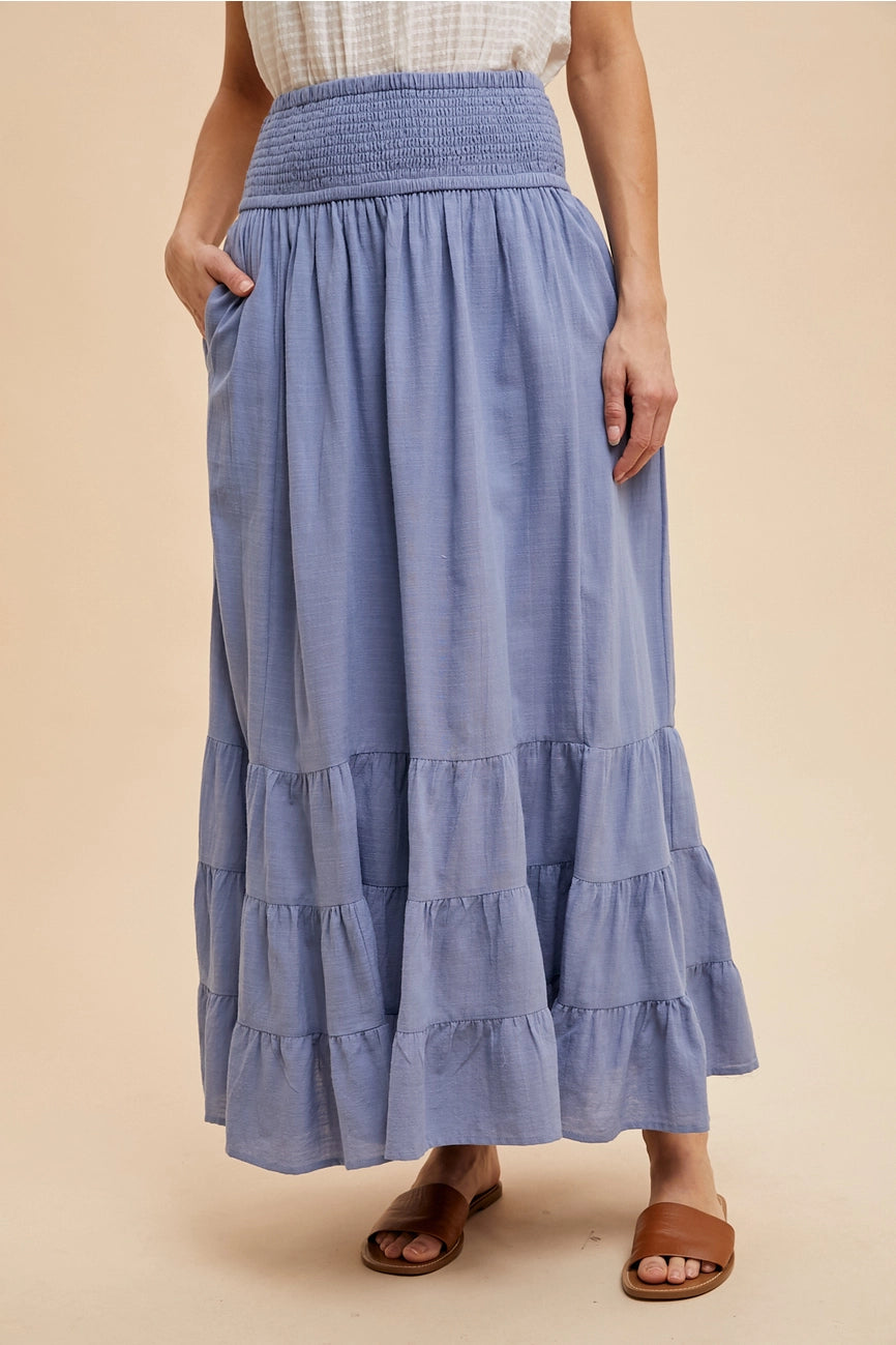 Smocked Ruffled Skirt