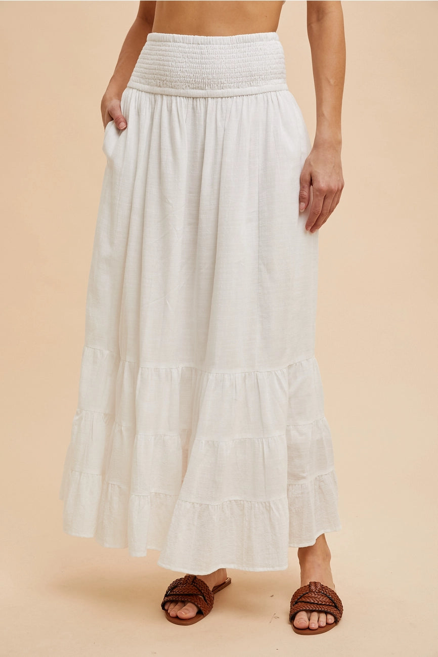Smocked Ruffled Skirt