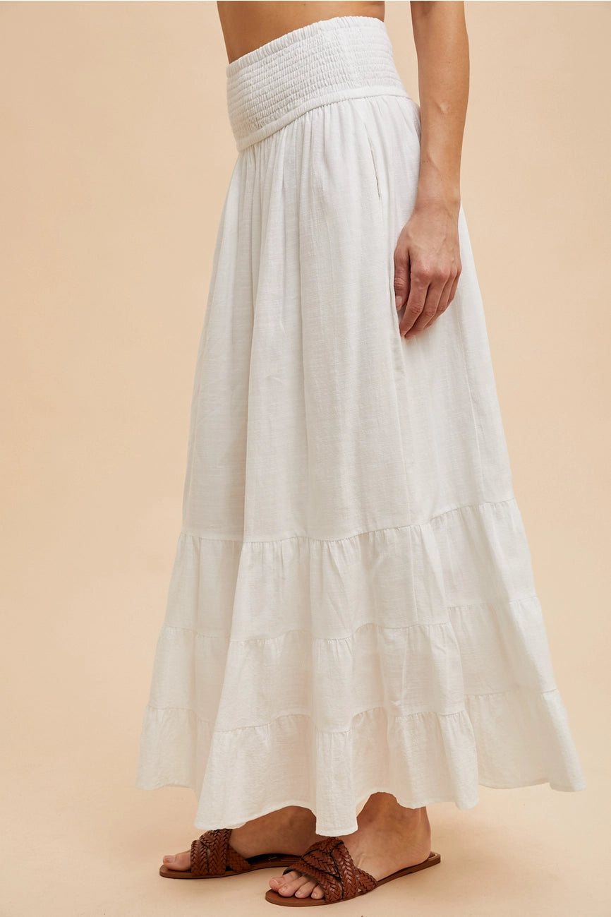 Smocked Ruffled Skirt