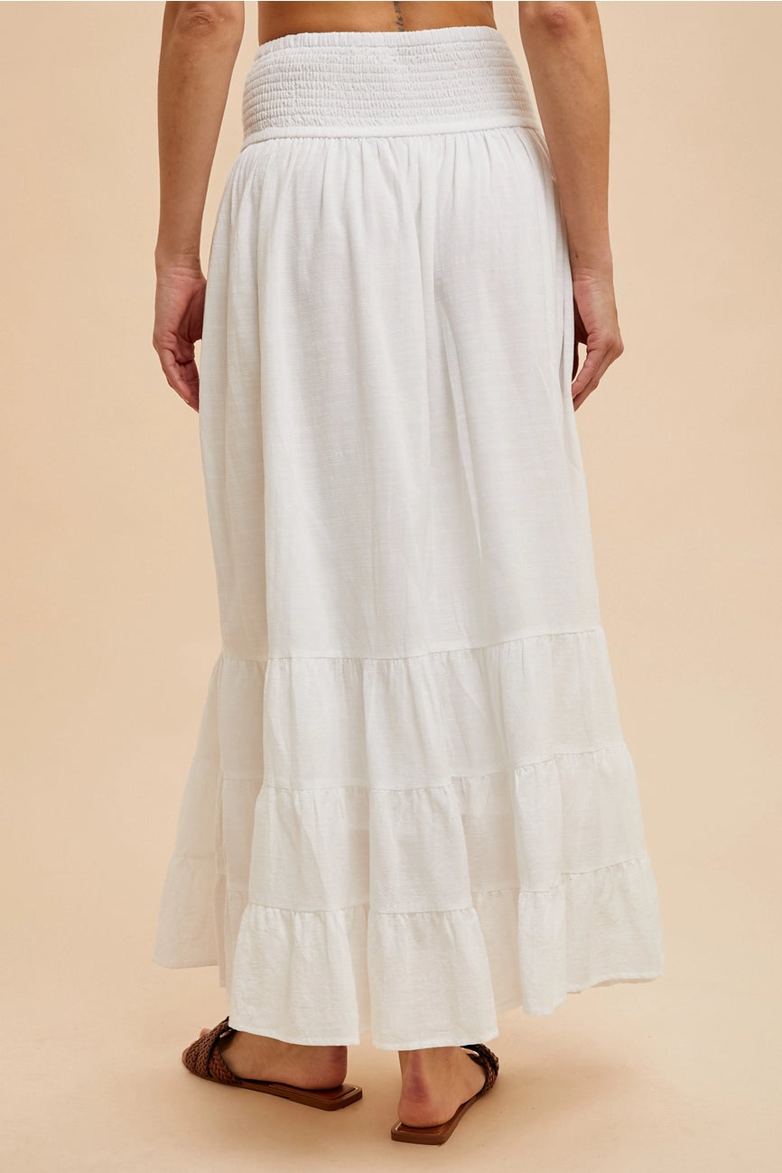 Smocked Ruffled Skirt