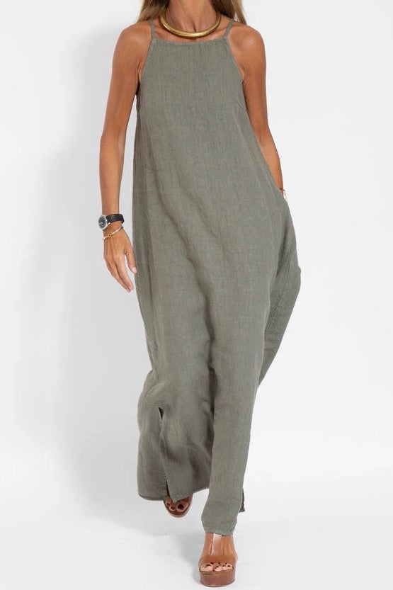 Natural Outfits Beach Strappy Maxi Dress